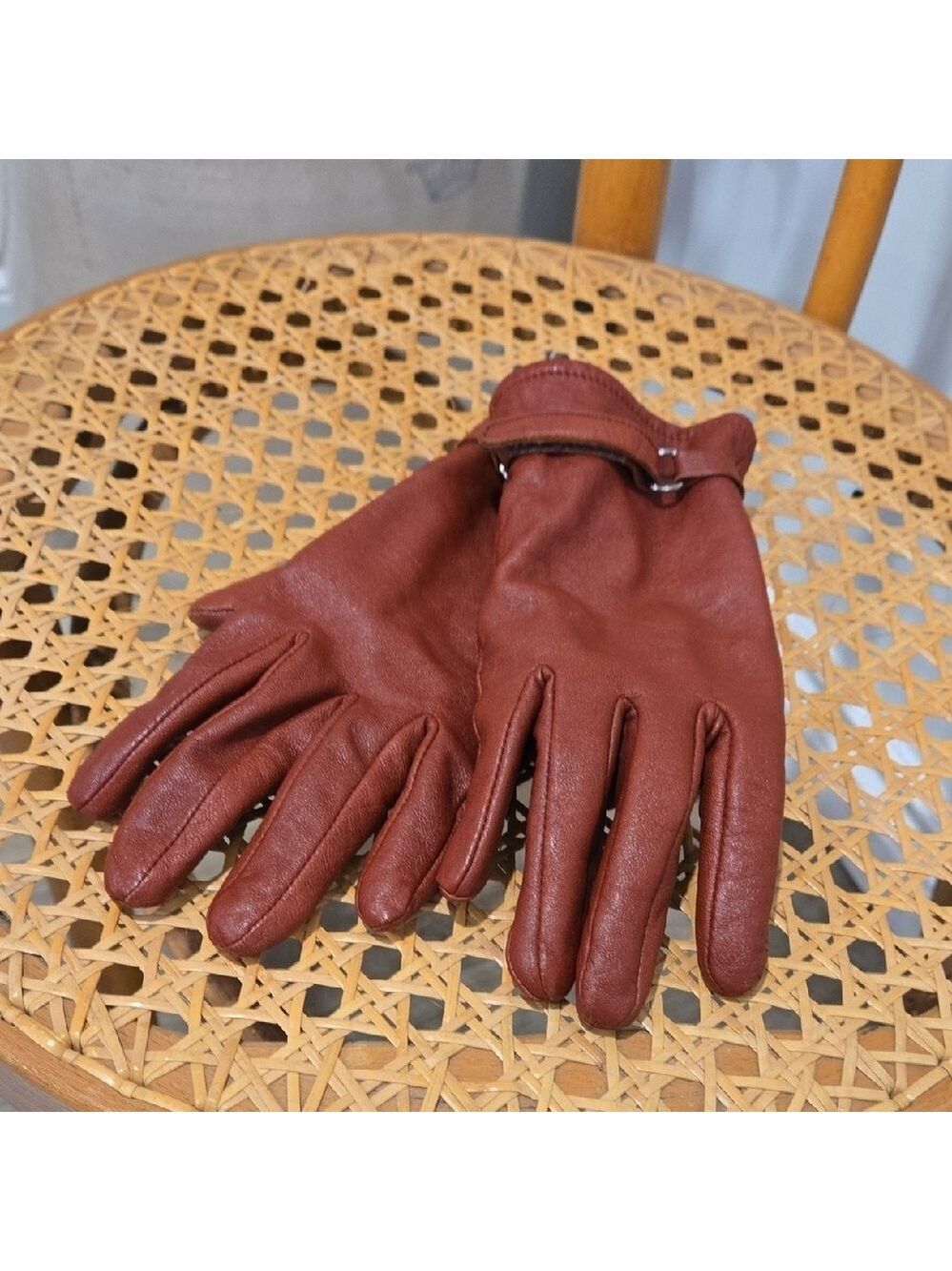 Women's Brown/Cognac Vintage Leather Gloves